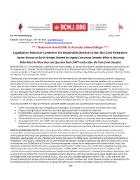 *** Statement from DCMJ Co-Founder Adam Eidinger *** Legalization