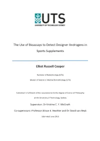 The Use of Bioassays to Detect Designer Androgens in Sports Supplements
