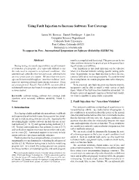Using Fault Injection to Increase Software Test Coverage 