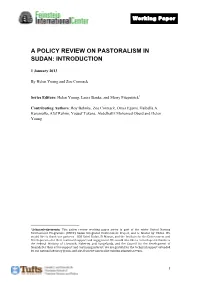 A Policy Review on Pastoralism in Sudan: Introduction