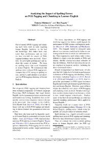 Analyzing the Impact of Spelling Errors on POS-Tagging and Chunking in Learner English