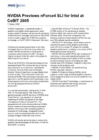 NVIDIA Previews Nforce4 SLI for Intel at Cebit 2005 11 March 2005
