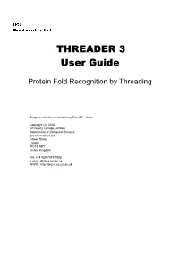 Protein Fold Recognition by Threading
