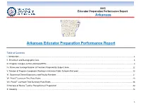 Arkansas Arkansas Educator Preparation Performance Report