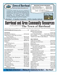 Barrhead and Area Community Resources Proudly Sponsored by the Town of Barrhead Please Note: This List May Need to Be Updated