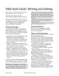 D&D Style Guide