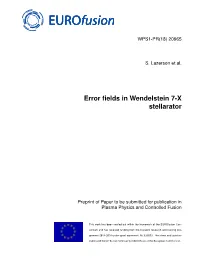 Error Fields in Wendelstein 7-X Stellarator