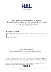 From Watchmen to Sentinels, Structuring : Transnational Dynamics and European Collective Action in Local Activism Structuration Magali Della Sudda