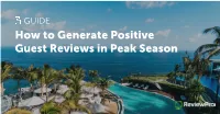 How to Generate Positive Guest Reviews in Peak Season INDEX