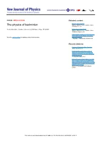 PDF, the Physics of Badminton