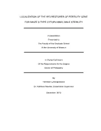Resolution of the Position of Restorer-Of-Fertility Gene