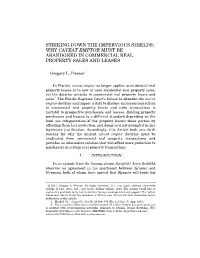 Striking Down the Impervious Shields: Why Caveat Emptor Must Be Abandoned in Commercial Real Property Sales and Leases