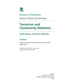 Terrorism and Community Relations