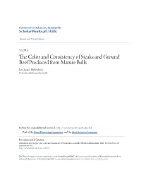 The Color and Consistency of Steaks and Ground Beef Produced from Mature Bulls