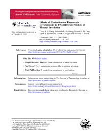 Thymic Involution Development in Two Different Models of Effects Of