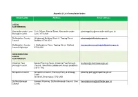 Appendix 1: List of Consultation Bodies Organisation Address Email