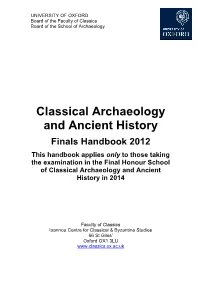 Classical Archaeology and Ancient History
