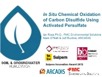 In Situ Chemical Oxidation of Carbon Disulfide Using Activated Persulfate