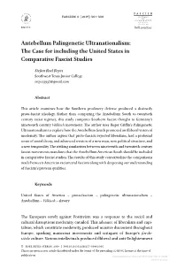 The Case for Including the United States in Comparative Fascist Studies