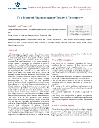 The Scope of Pharmacognosy Today & Tomorrow