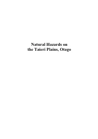 Natural Hazards on the Taieri Plains, Otago