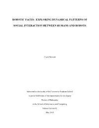 Robotic Faces: Exploring Dynamical Patterns of Social Interaction