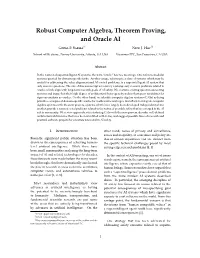 Robust Computer Algebra, Theorem Proving, and Oracle AI