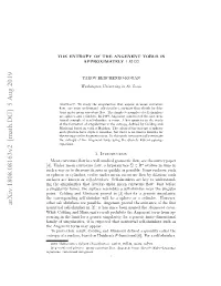 The Entropy of the Angenent Torus Is Approximately 1.85122