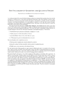 The Fellowship of Geometry and Quantum Theory