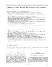 (286) Proposal to Replace Division III of the &lt;I&gt;International Code Of
