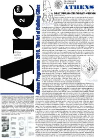 Athens Programme 2016. the Art of Building Cities