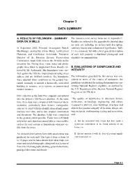 Chapter 1 Introduction Chapter 3 DATA SUMMARY