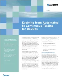 Evolving from Automated to Continuous Testing for Devops