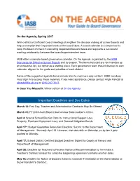 Important Deadlines and Due Dates