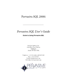 Pervasive.SQL User's Guide