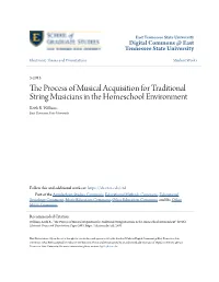 The Process of Musical Acquisition for Traditional String Musicians in The