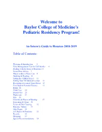 Baylor College of Medicine's Pediatric Residency Program!