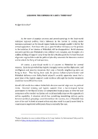Lebanon: the Chimera of a Shi'a "Third Way"