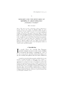 Memory and the Rhetoric of Soteria in Aristophanes' Assembly