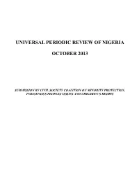 Universal Periodic Review of Nigeria October 2013
