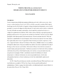 Writing the Souk As a Social Fact: Demarcation of Fieldwork Semiosis in Morocco