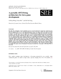 A Portable AWT/Swing Architecture for Java Game Development