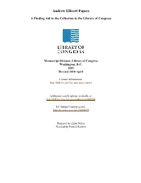 Andrew Ellicott Papers [Finding Aid]. Library of Congress. [PDF Rendered