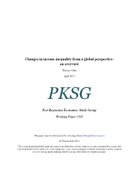 Changes in Income Inequality from a Global Perspective: an Overview