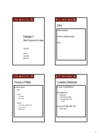 Formalism II „ Gödel’S Incompleteness Theorems Hilbert's Programme and Its Collapse „ Curry