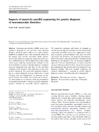Impacts of Massively Parallel Sequencing for Genetic Diagnosis of Neuromuscular Disorders