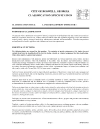 Land Development Inspector I