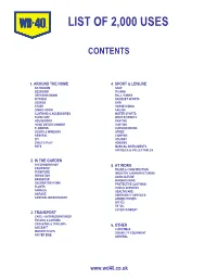 List of 2,000 Uses