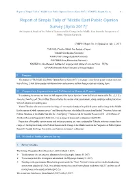 Middle East Public Opinion Survey (Syria 2017)” (CMEPS-J Report No
