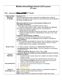Middle School/High School CLR Lesson (5+ Days)